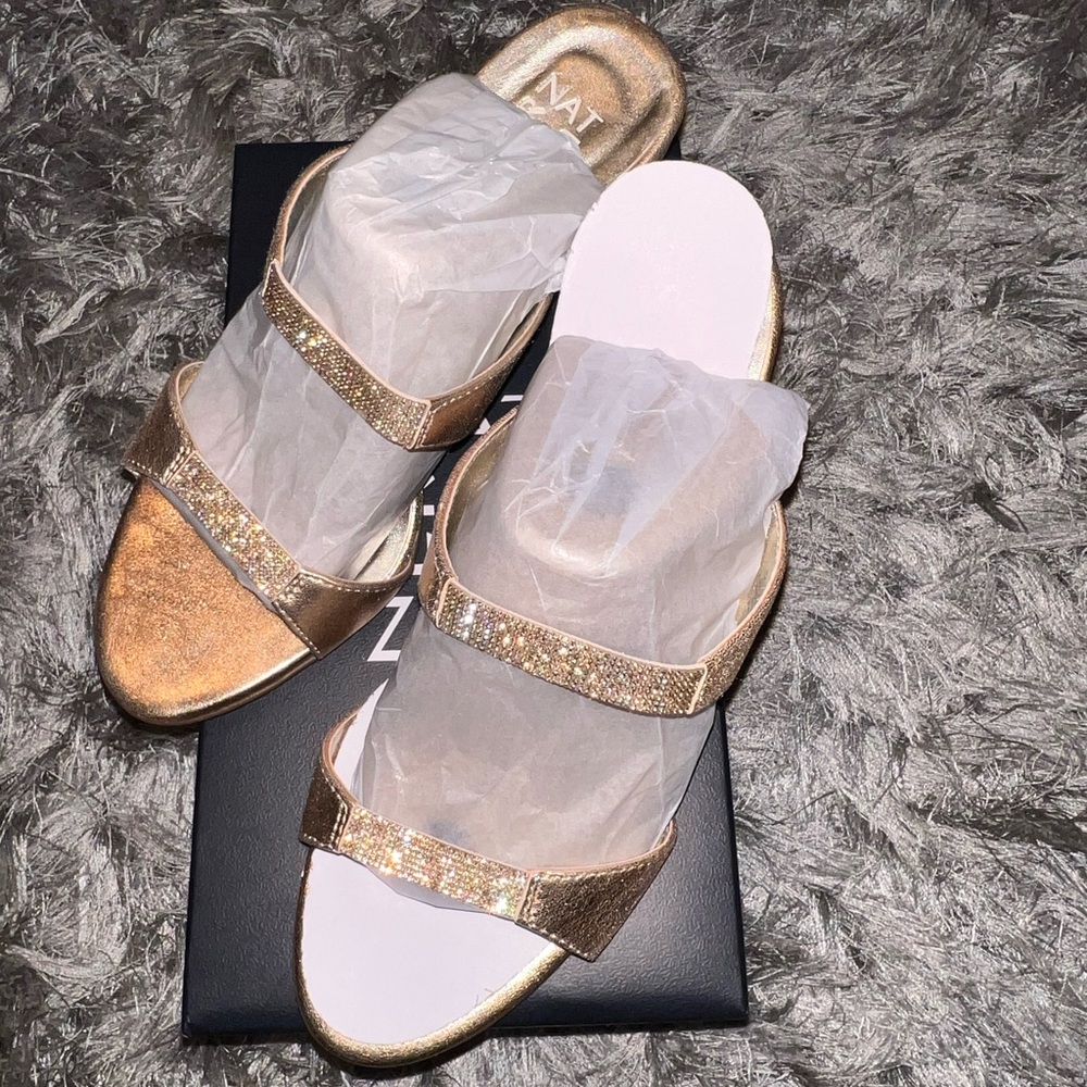 NIB Naturalizer Metallic Gold Heeled Sandals - Picture 3 of 7
